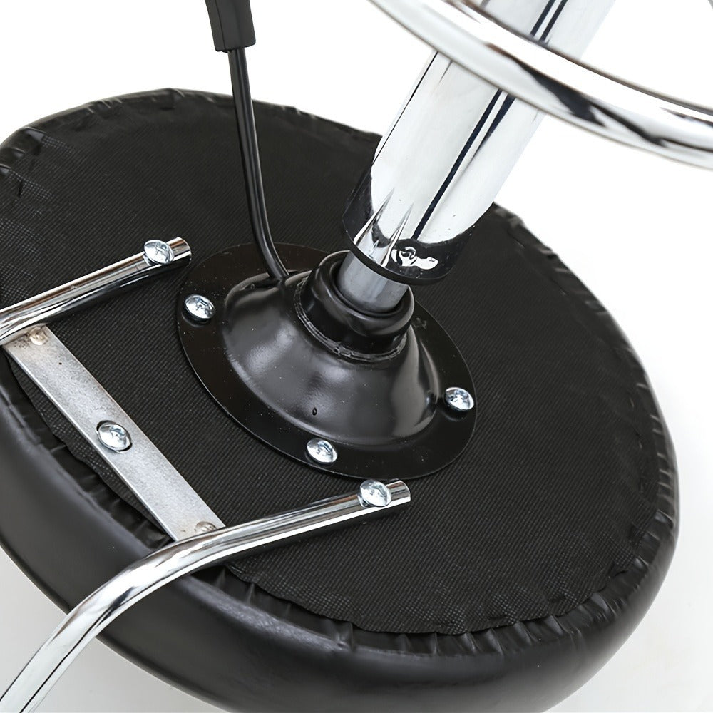 Cushioned Salon Stool with Backrest & Adjustable Height 18.9"-22.8" – Round 360° Swivel Chair for Hair Salon Spa Barbershop O