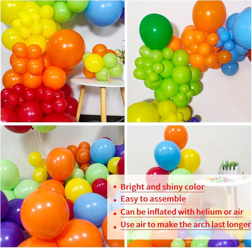 Party Decorations 422-Piece Rainbow Balloon Arch Kit with Four Balloon Sizes and Garland Accessories — image 13