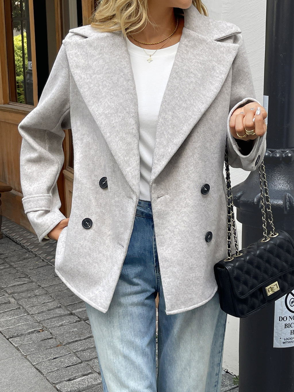 Fashion Long Sleeve Button Jacket Coat For Women