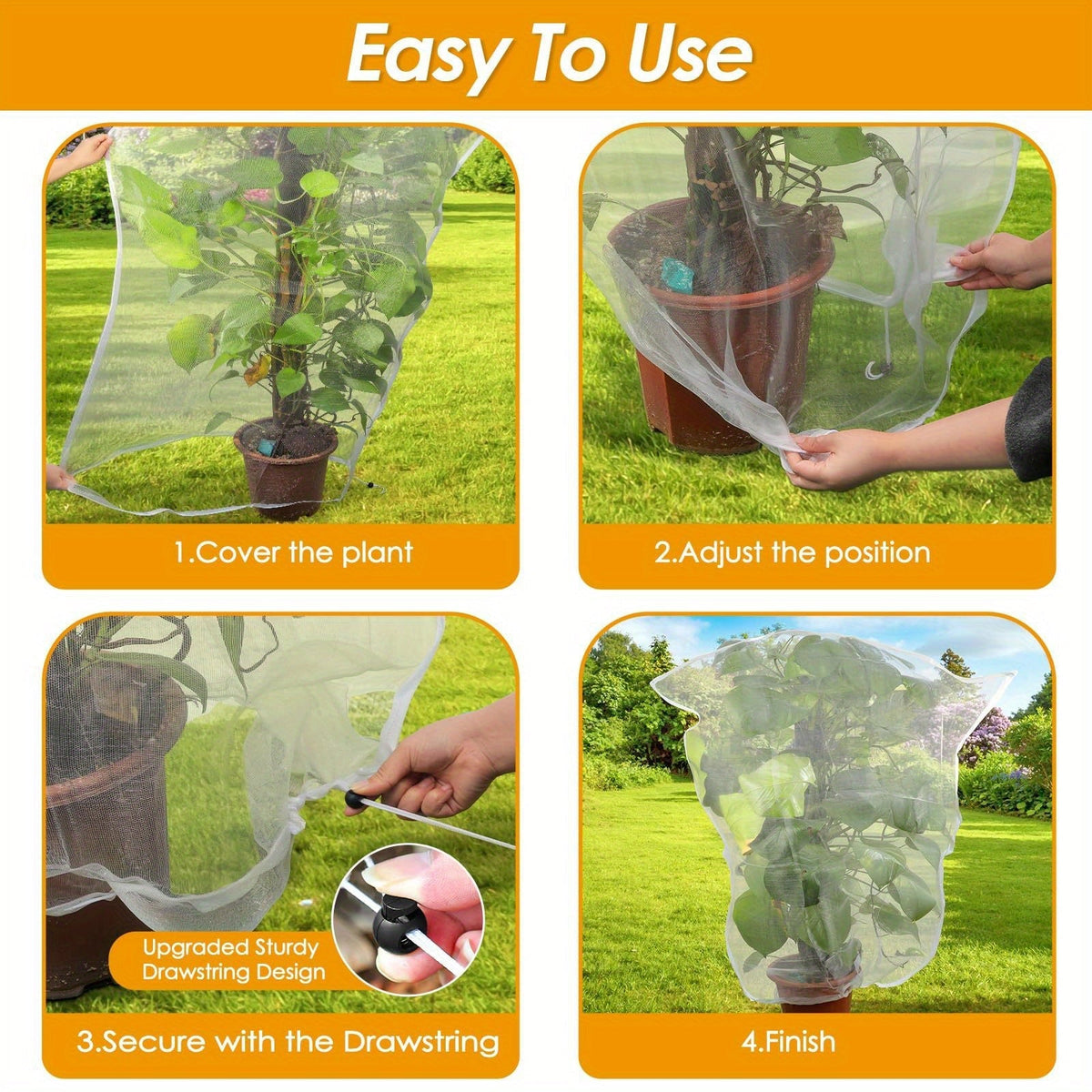 Garden Netting | Plant Protection Bags Drawstring Insect Bird Barrier — image 10