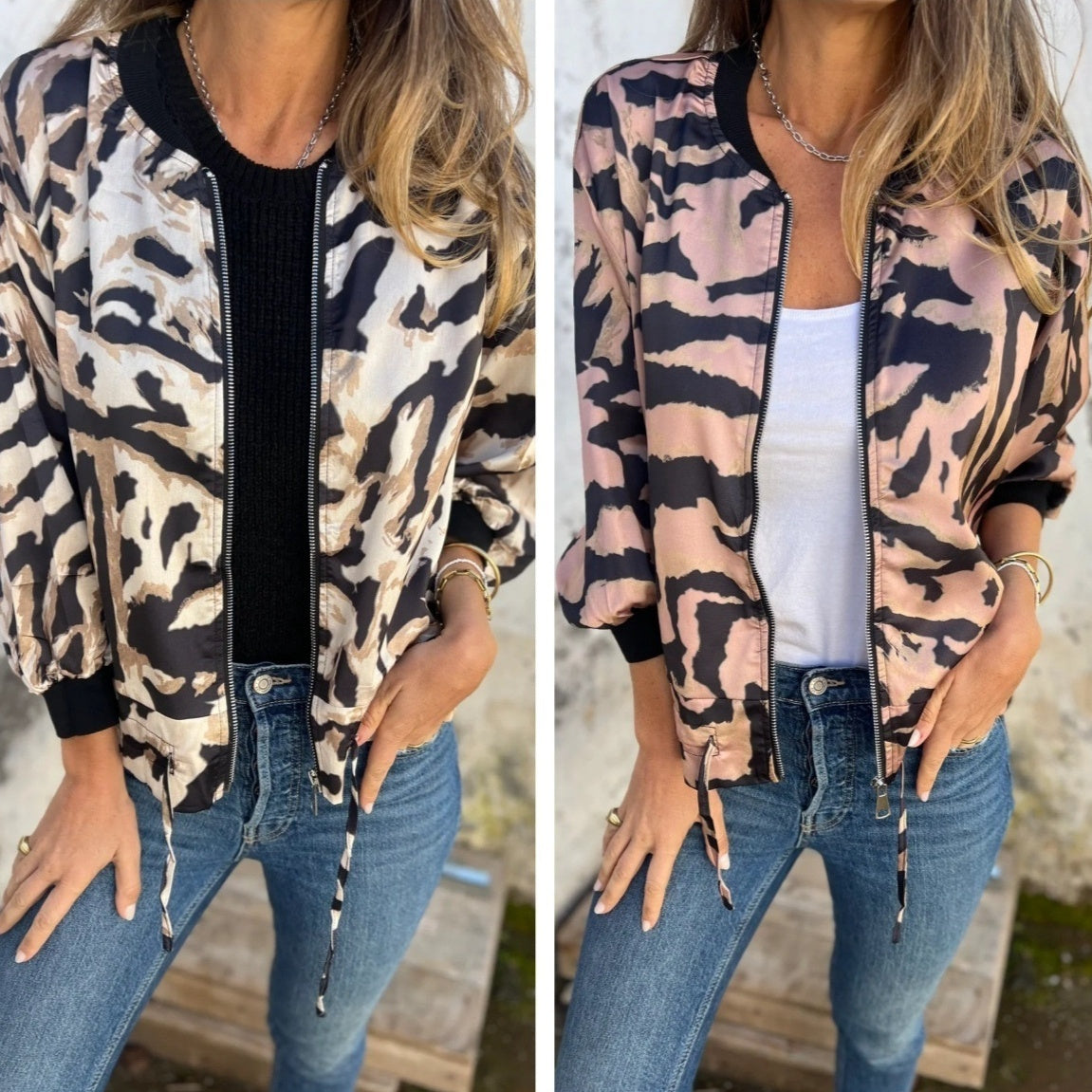 Jacket Zipper Coat Top Women
