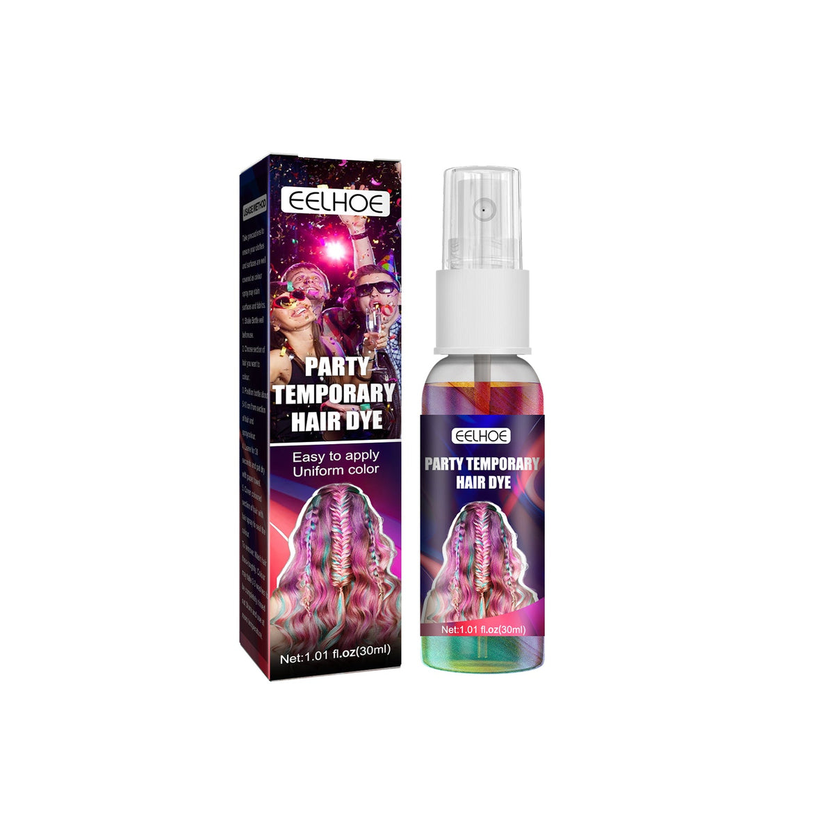 Party Temporary Hair Dye, Disposable Party Glitter Hair Color Fast And Easy Color Without Damaging Hair