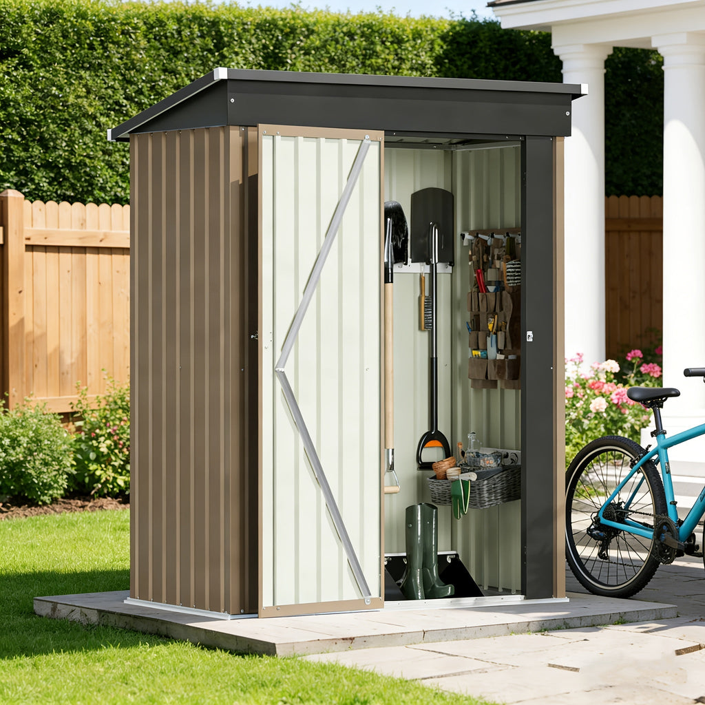Garden Storage Shed, Metal Lockable Tool Backyard Compact for Garden, Patio and Yard Use, with the Listed Configuration — ima
