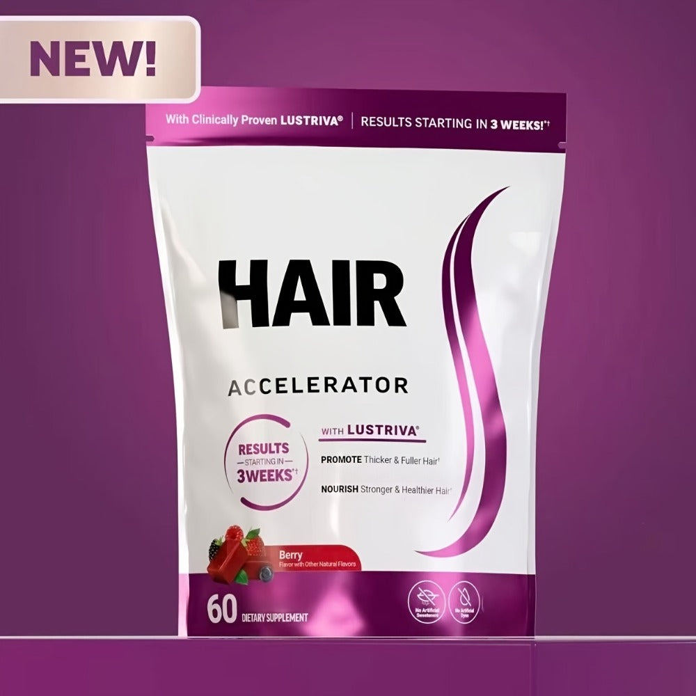 Lustriva Hair Growth Chews with Biotin & Mixed Berry, Clinically Studied Formula for Thicker, Stronger Hair — image 2