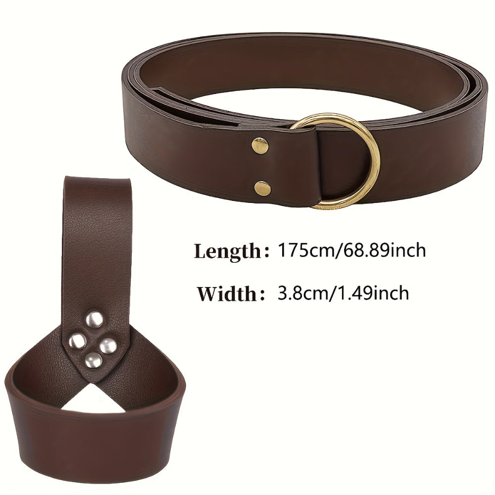 Costume Accessories Faux Leather Knife Sheath and Belt Options in Black or Brown for Medieval Outfits — image 3