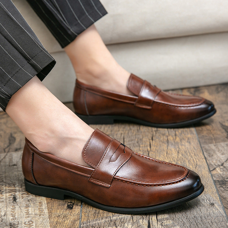 Pointed Toe Minimalist Leather Shoes In British Style
