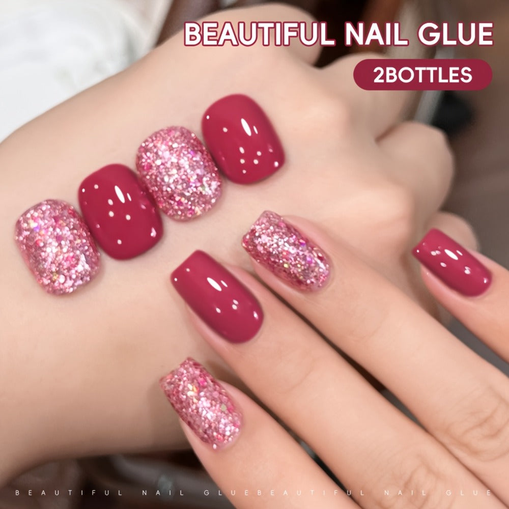 Gel Nail Polish Set with XEIJAYI Label, 2 Candy Holographic and Nude Pink Glitter Gel Colors — image 5