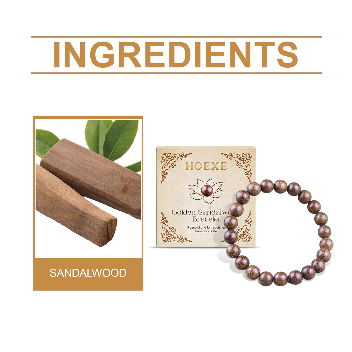 Gold Wire Sandalwood Bead Hand Daily Wear Decoration Simple Fashion 100 With Decorative Wooden Bead Bracelet