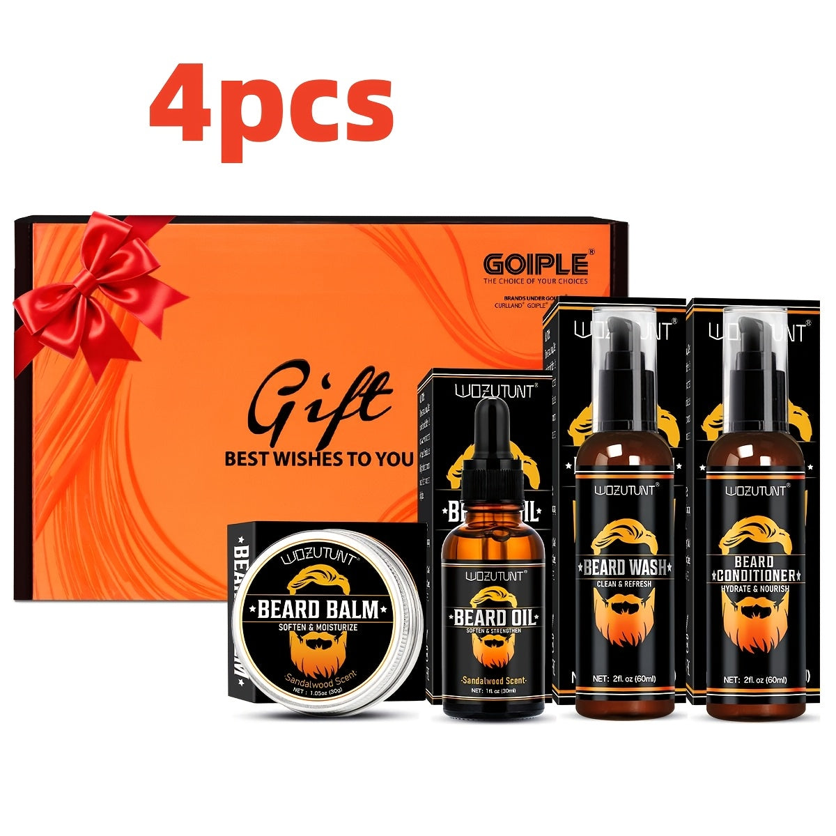 Beard Oil & Balm Grooming Kit for Men – 9-Piece Complete Beard Care Set with Conditioner Wash Brush Comb Clippers Travel Pouc