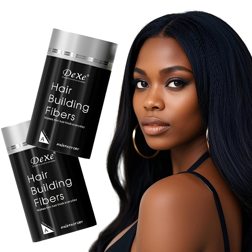 DeXe Hair Fiber Powder 2pcs x 22g, Natural Fine Thickening Fibers for Thinning Hair & Bald Spot Coverage — image 2