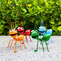 Garden Ant Sculptures 4-Pack – Rustic Iron Metal Yard Decor Figurines with Big Eyes, Halloween & Outdoor Patio Decoration, No