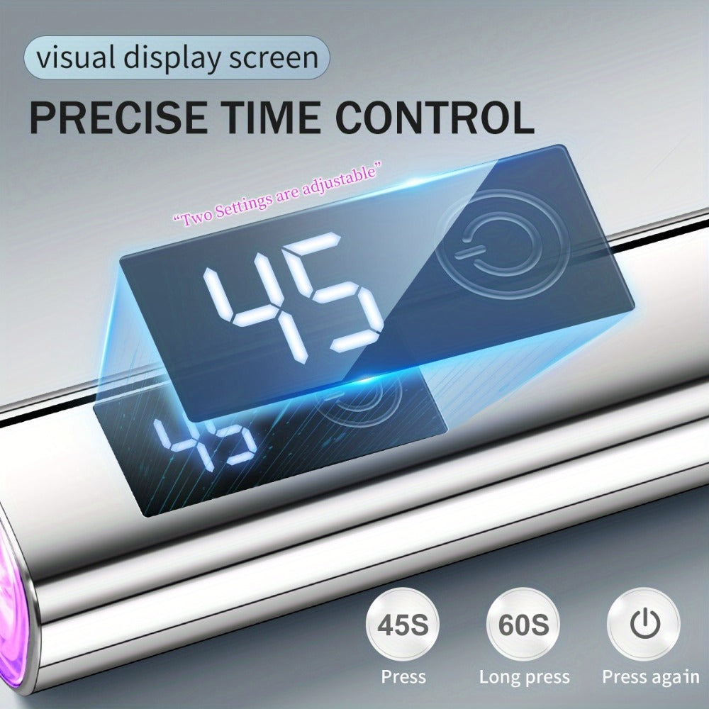 Metallic Handheld Linear UV/LED Nail Lamp with 45s/60s Timers, Type-C Input and 300mAh Label — image 7