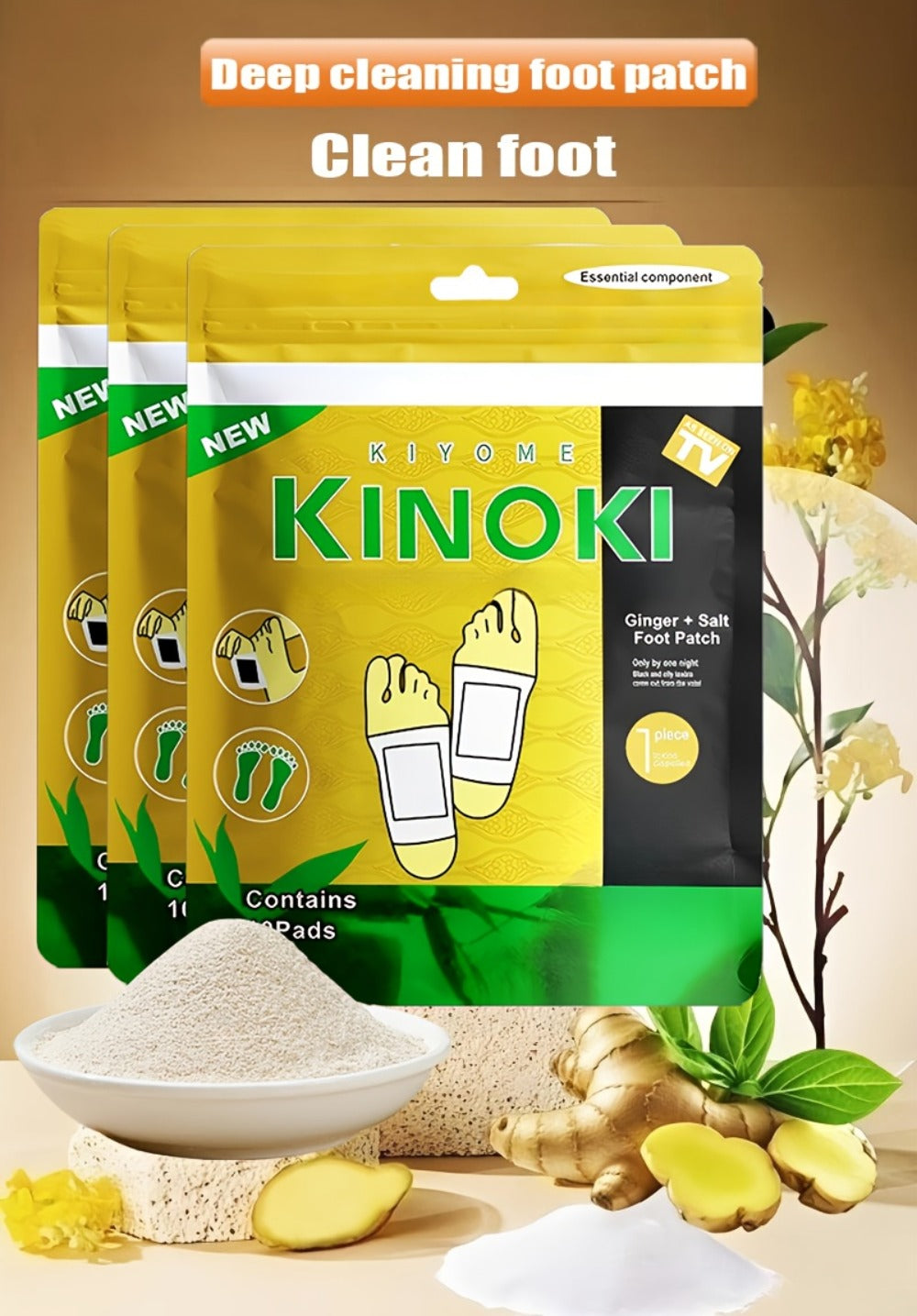 Foot Detox Pads 30 Pack Bamboo Vinegar Ginger Powder Natural Plant Ingredient Deep Cleansing Moisturizing Patches — image 13