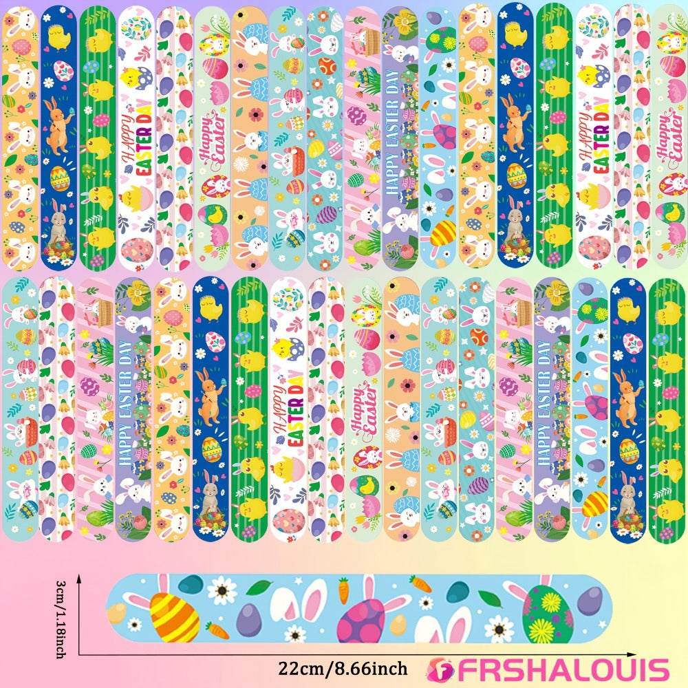 Party Favors Easter PVC Slap Bracelets, 72-Piece Spring-Theme Assortment for Egg Hunts and Events — image 2