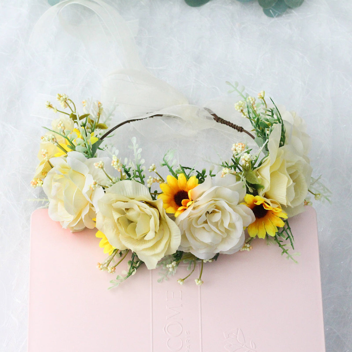 Big Rose Crown Simulation Flower Hair Hoop Sunflower Vine Flower Ring Street Dance Headwear - V.I.P Digital Presence