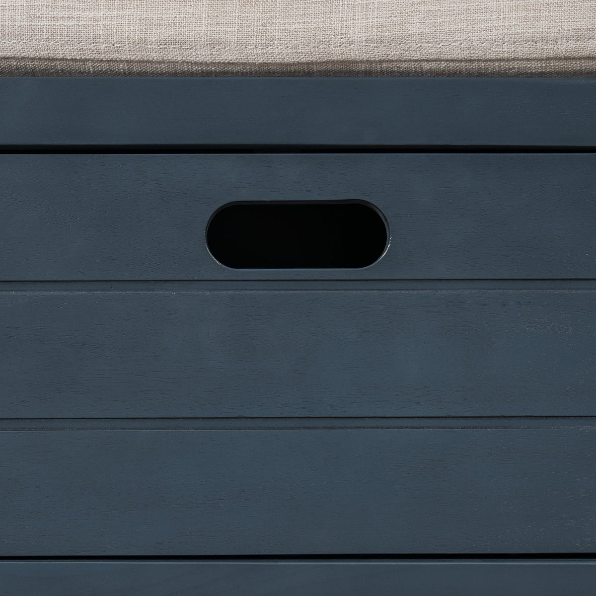 TREXM Storage Bench with Removable Basket and 2 Drawers, Fully Assembled Shoe Bench with Removable Cushion (Navy)