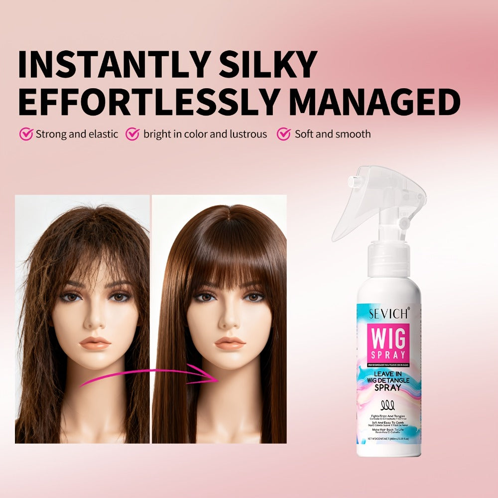 Wig Detangling Spray Leave-In Conditioner for Synthetic & Human Hair Wigs, Featherlight Frizz Control — image 5