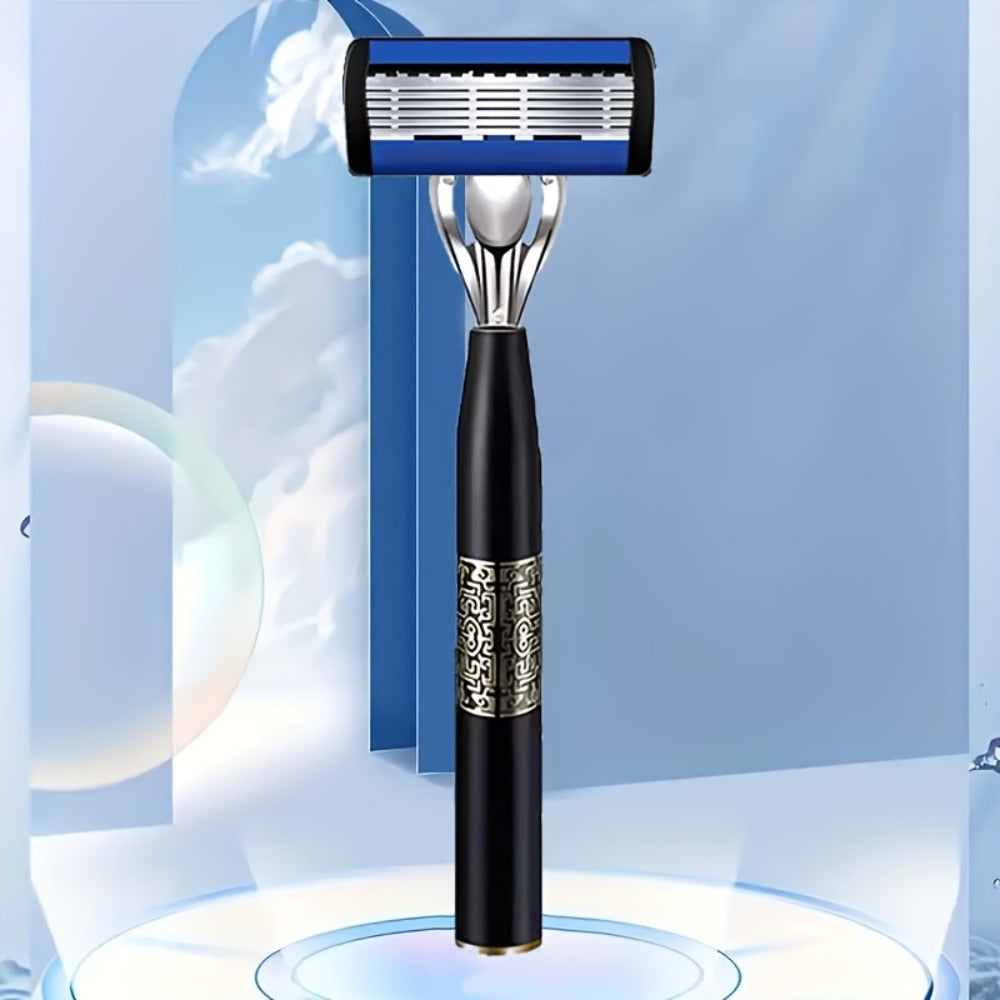 Replaceable Blade Razor for Men Stainless Steel Ultra-Sharp 36 or 72 Blades Anti-Slip Ergonomic Handle Smooth Safe Close Shav
