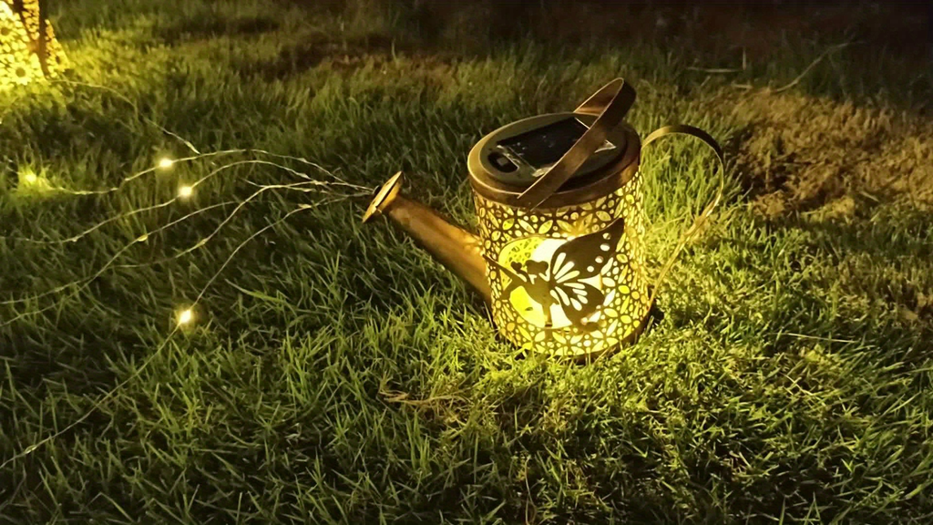 Solar Garden Light Watering Can Stake with Warm White Cascading LEDs, IP44 Rating and Hanging Bracket — image 11