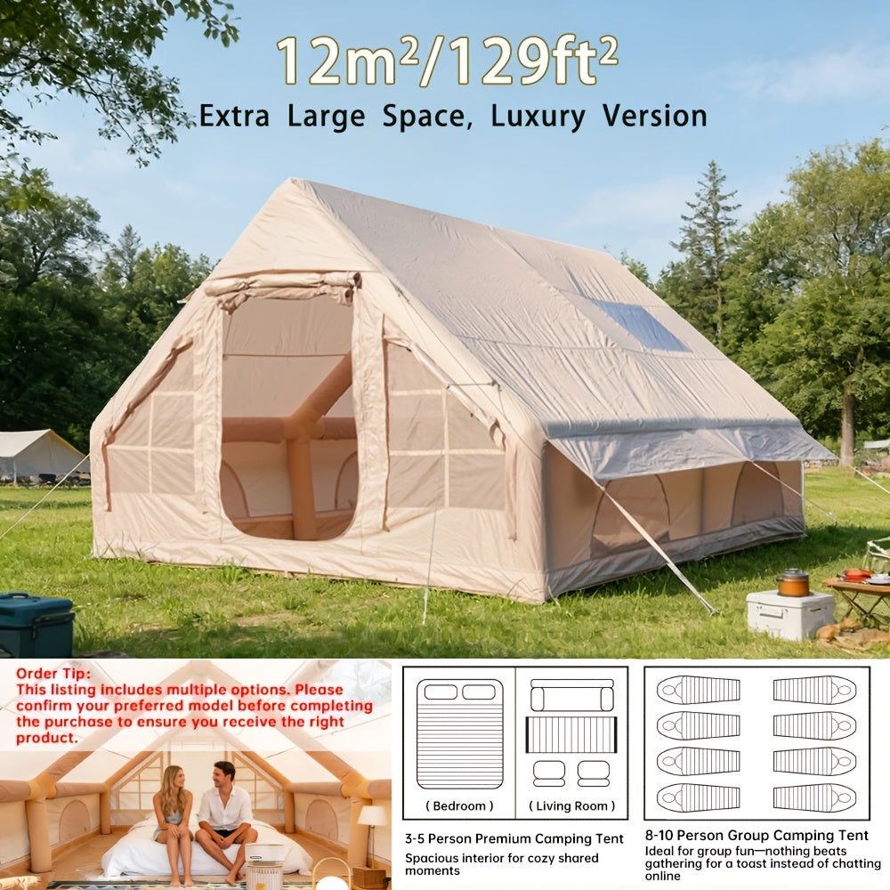 Inflatable Camping Tent 4-8 Person Air Cabin Glamping UV Protection for Garden, Patio and Yard Use — image 3