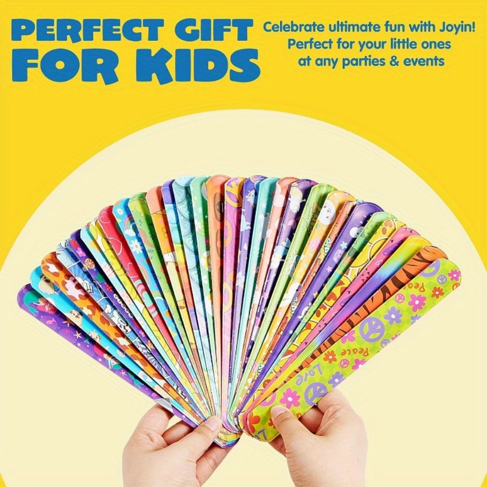 288 Pcs Slap Bracelets Party Favors Bulk Set, 36 Colorful Designs for Kids, Classroom Prizes, Goodie Bags — image 4