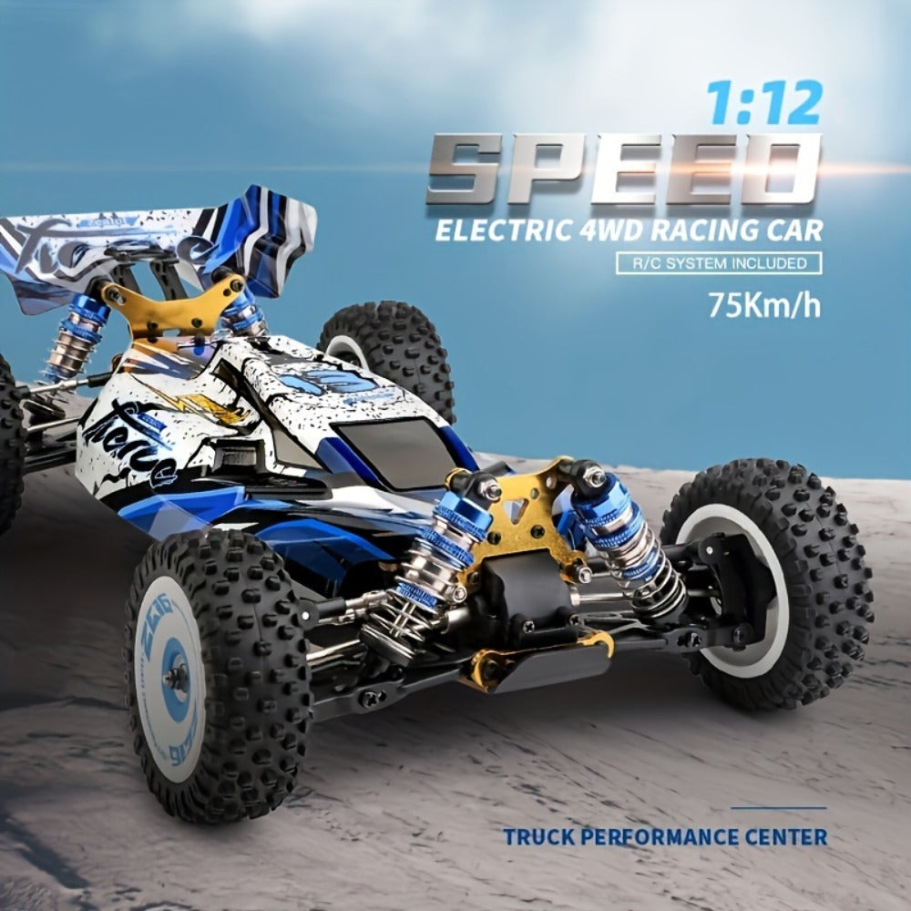 Remote Control Car, Wltoys 124017 Brushless 4WD Off-Road Racer with 75KM/H Source Speed and Two 7.4V 2200mAh Batteries — imag