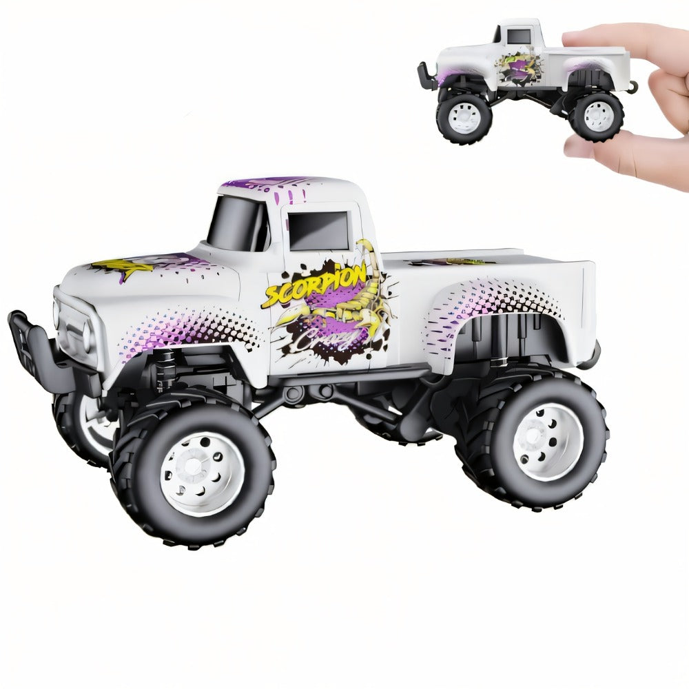 RC Monster Truck 1:64 Scale Alloy Shell with LED Lights, Multi-Control Modes, Adjustable Speed & Steering — image 4