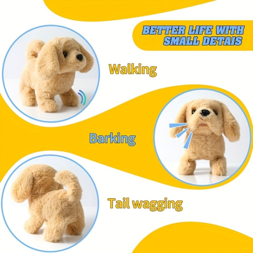 Electric Robot Dog Toy That Walks, Barks & Wags Tail, Realistic Cute Pet Toy for Kids, Birthday & Holiday Gift for Boys & Gir