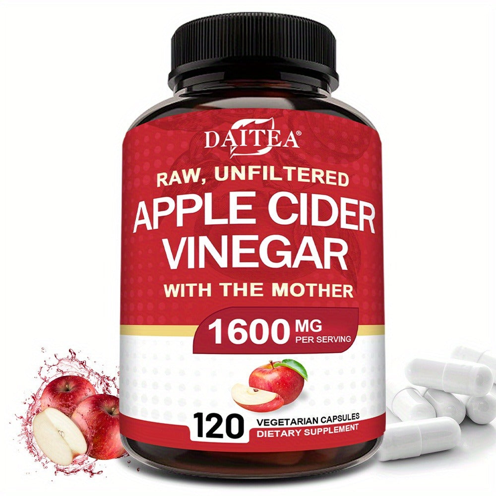 Apple Cider Vinegar Capsules 1600mg with Vitamin & Mineral Blend, Digestion for Bath Time, Home Spa and Personal Care — image