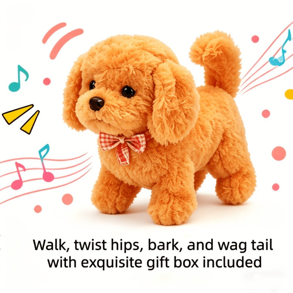 Electronic Plush Puppy Toy in Teddy Brown with Walking, Barking, Hip-Twist and Tail-Wagging Movements — image 2