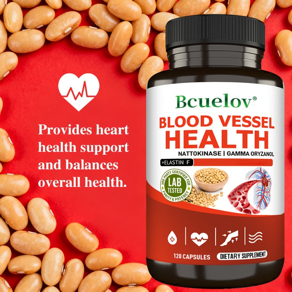 Nattokinase Supplement 120 or 240 Capsules, Gamma-Oryzanol Cardiovascular Formula for Heart Health — image 5