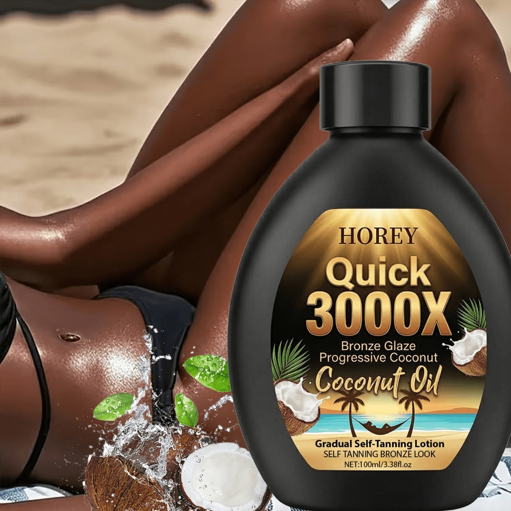 Coconut Oil Self-Tanning Lotion 100ml in Black Flip-Cap Bottle with Gold Label for Body Application — image 12