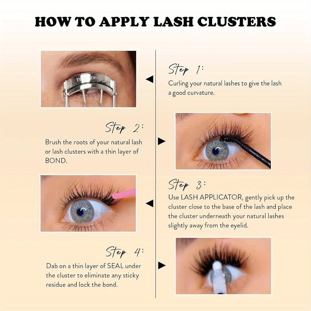 D-Curl Lash Extensions Tray with 272 Pre-Grouped 100D Thick Clusters in Mixed 8-16mm Lengths — image 11