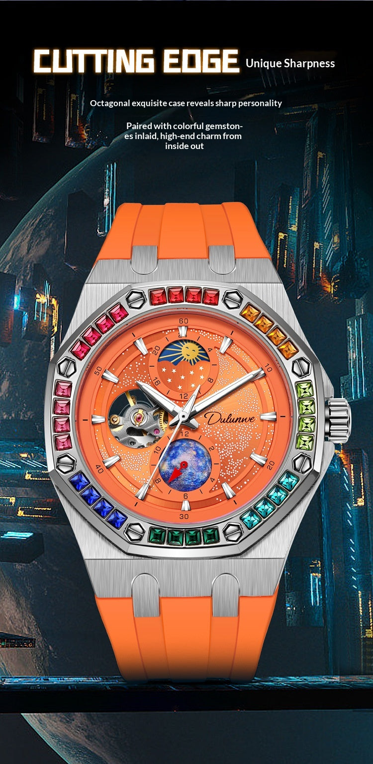 Waterproof Luminous Mechanical Watch For Men Starry Sky Series