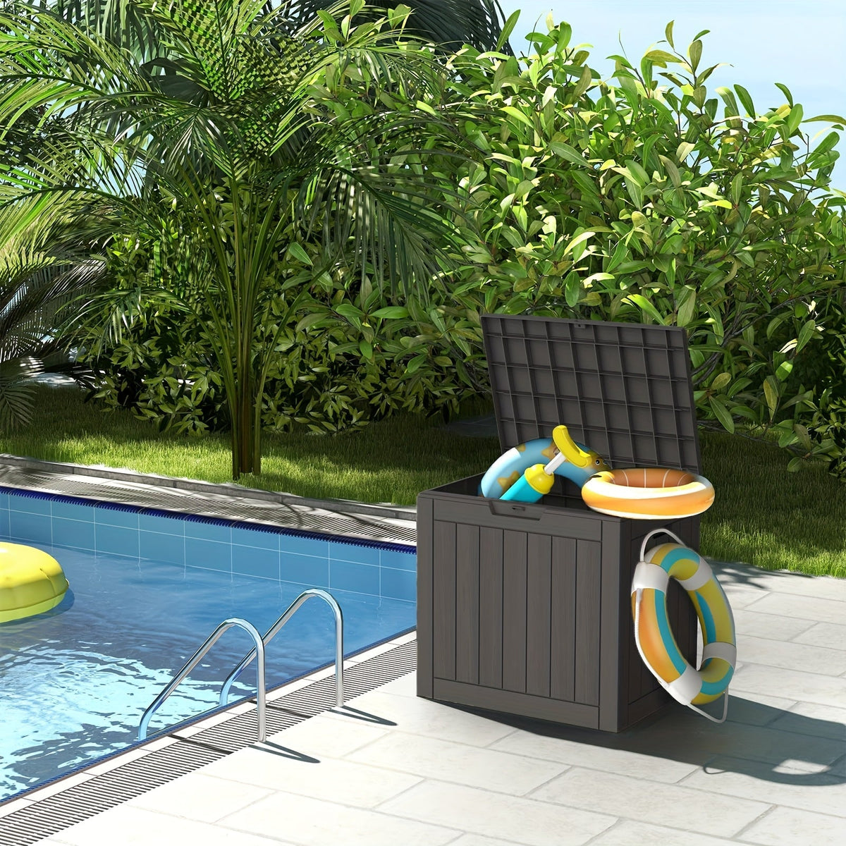 Deck Box Resin Heavy Duty 230LB Lockable | Patio Garden Pool Garage — image 5