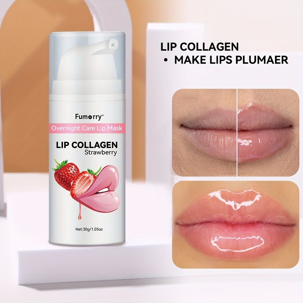30g / 1.05oz Fumerry Lip Collagen Strawberry-Labeled Pump Bottle with Pink Applicator and 9.7cm Height — image 9