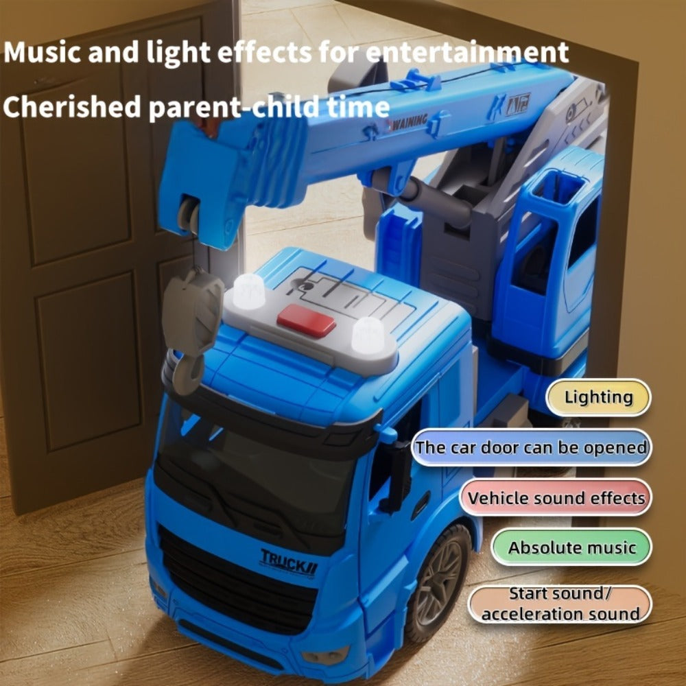 Inertia Crane Truck Toy for Kids - Large Engineering Vehicle with Telescopic Arm, Interactive Track & Double Doors — image 5