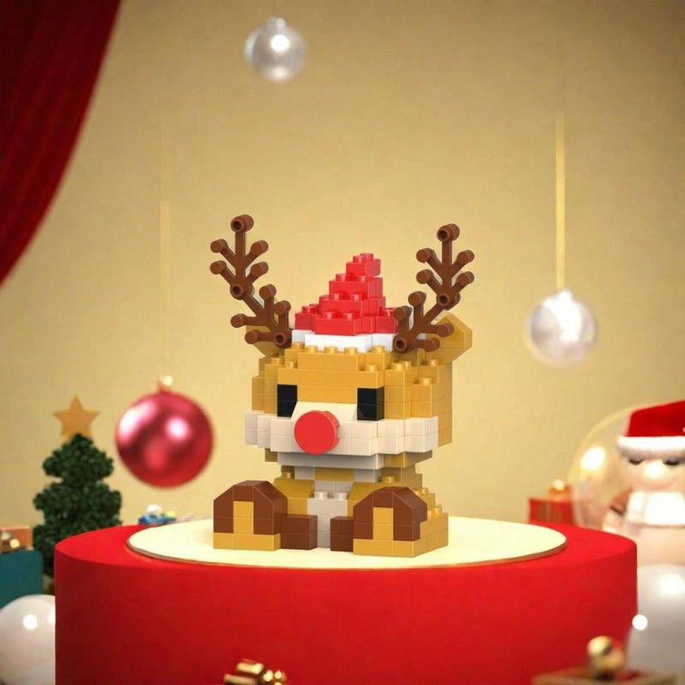 Building Block Set Christmas Mini Figures, 1052 Pieces Across 6 Boxes with Santa, Elf, Reindeer, Snowman and Tree Models — im