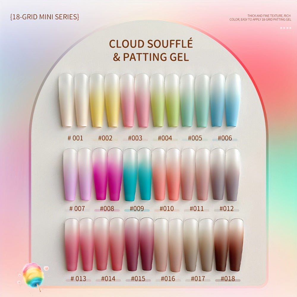 Gel Nail Polish Set with MORDDA Label, 18 Cloud Souffle Patting Colors in Autumn Winter Palette — image 9