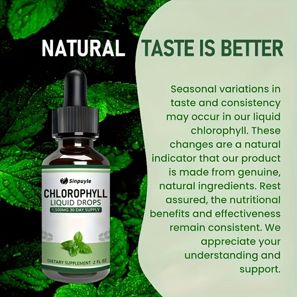 Chlorophyll Liquid Drops, Immune Support, Internal Deodoriser & Skin Health Supplement, Natural Mint Flavour — image 6