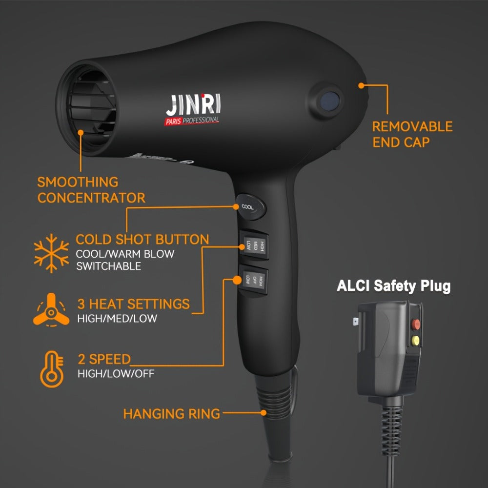 JINRI 1875W Hair Dryer with Three Heat Settings, Two Speeds and One- or Three-Accessory Package Options — image 7