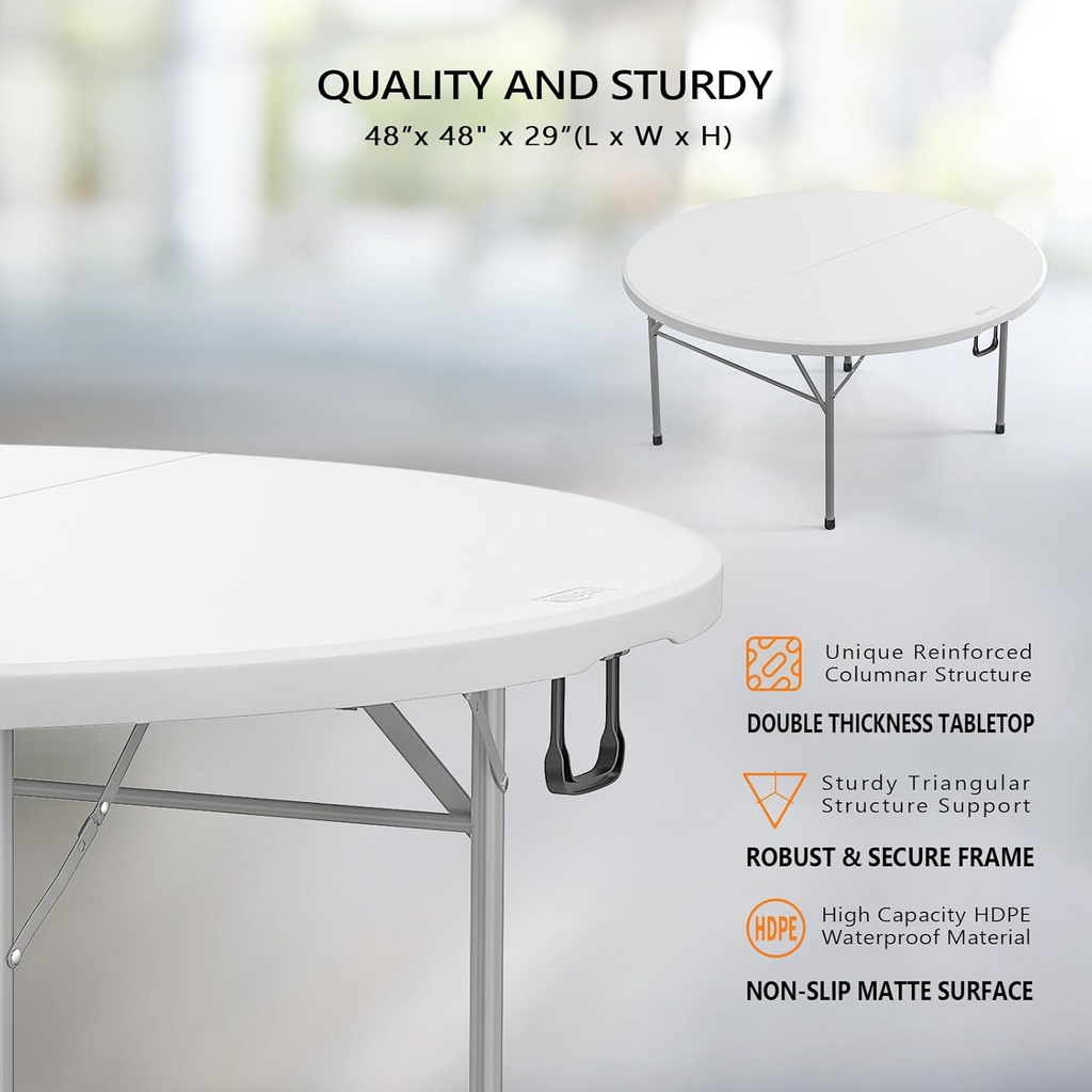 Round Bi-Fold Table in 4-Foot or 5-Foot Diameter with One-, Two- or Four-Table Pack Options — image 9