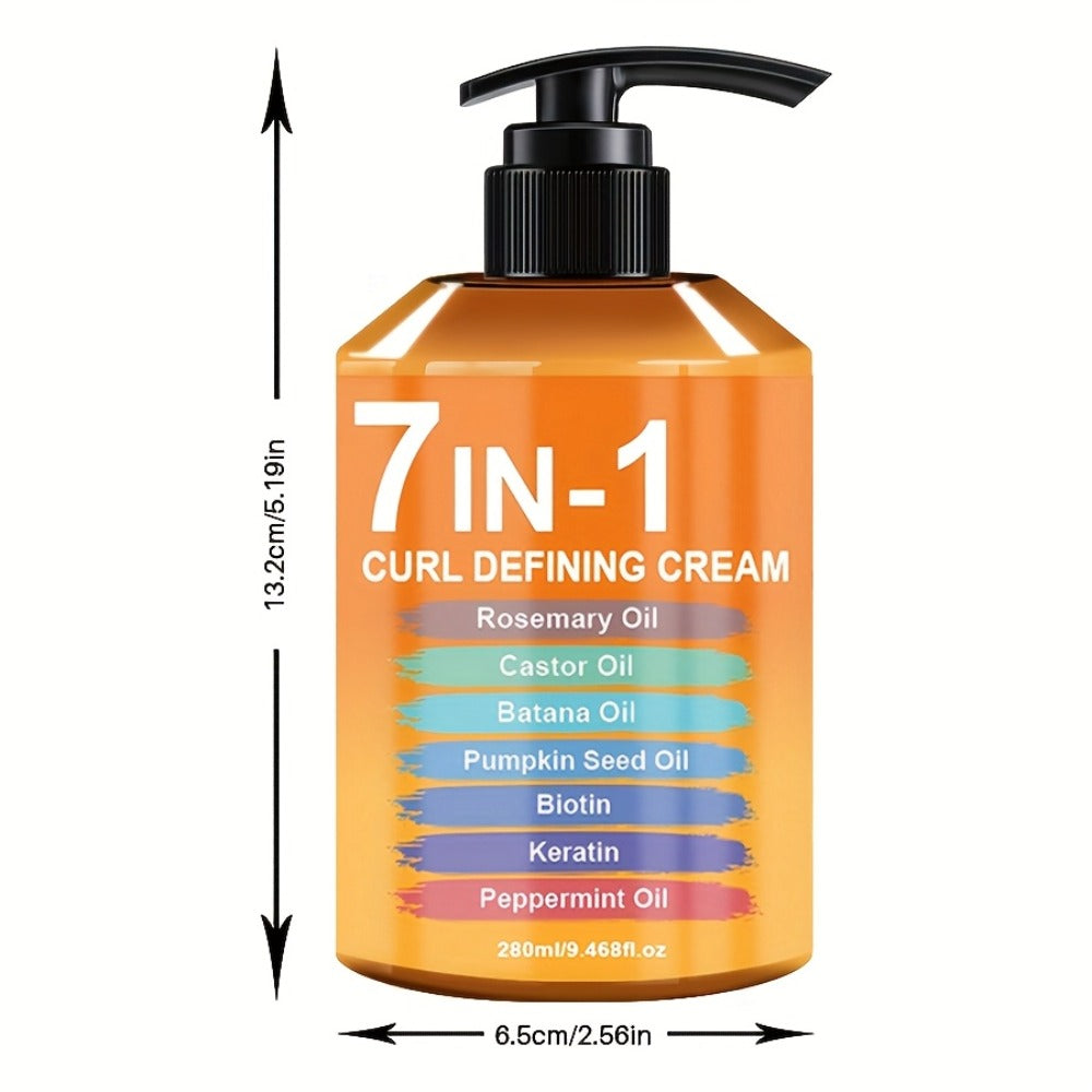 7-in-1 Curl Styling Cream, 280ml Orange-Label Pump with Rosemary, Castor and Batana Oils on Label — image 4