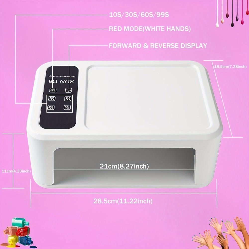 Sun-D5 Dual-Hand UV/LED Nail Lamp with 108-Bead Label, Removable Base, LCD and Four Timers — image 4