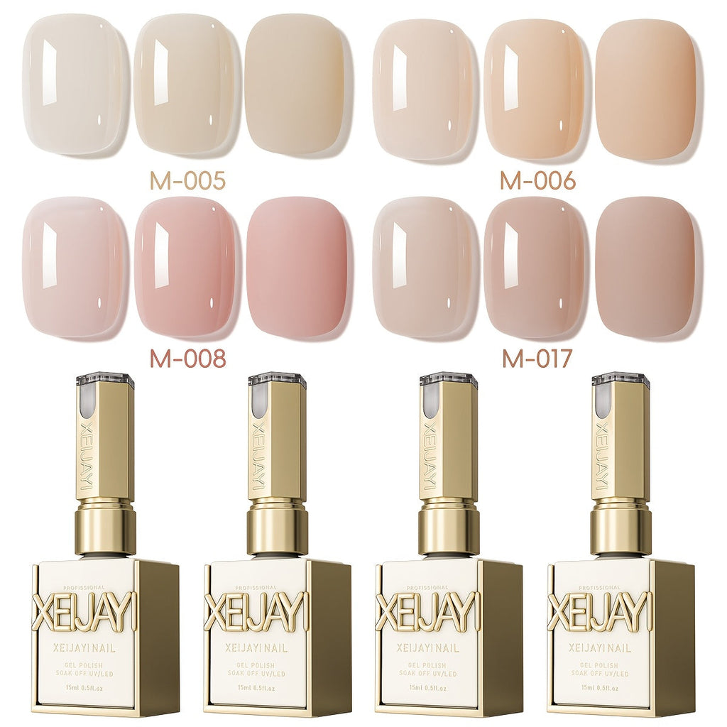 Gel Nail Polish 4-Piece Nude-Pink Frame-Bottle Set with Opaque Shades 05, 06, 08 and 17 for Manicures — image 15
