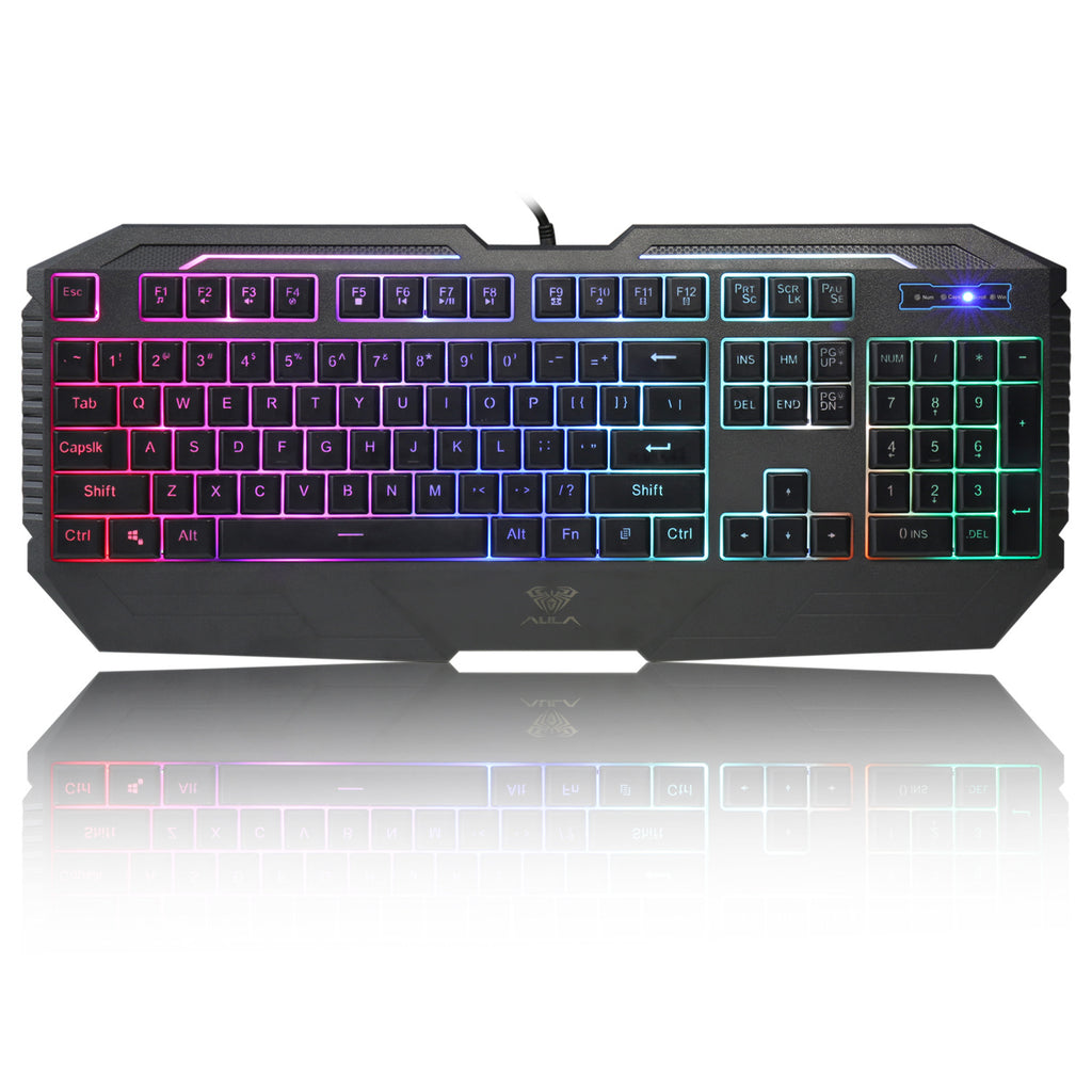 Backlit keyboard and mouse set