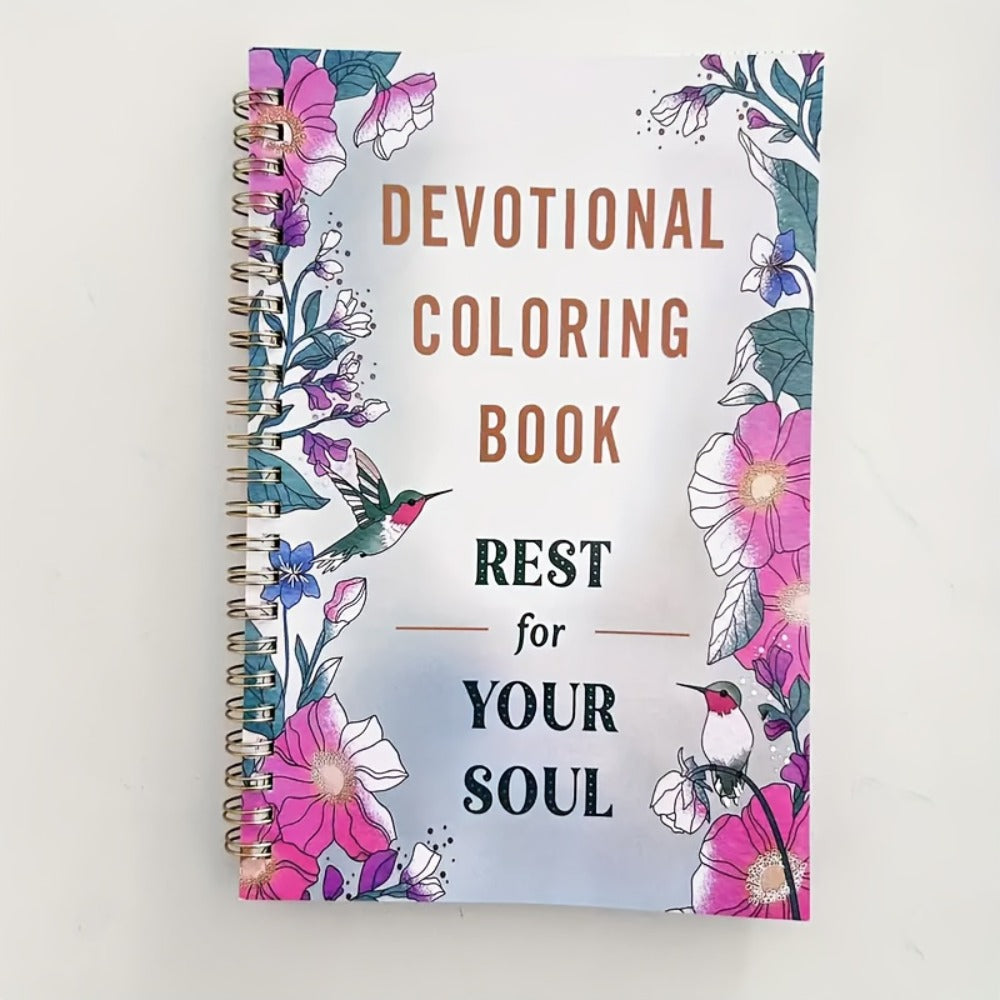 Christian Coloring Book for Adults, Devotional Faith-Based Mindfulness Art with Scripture, Guided Meditation & Stress Pages f