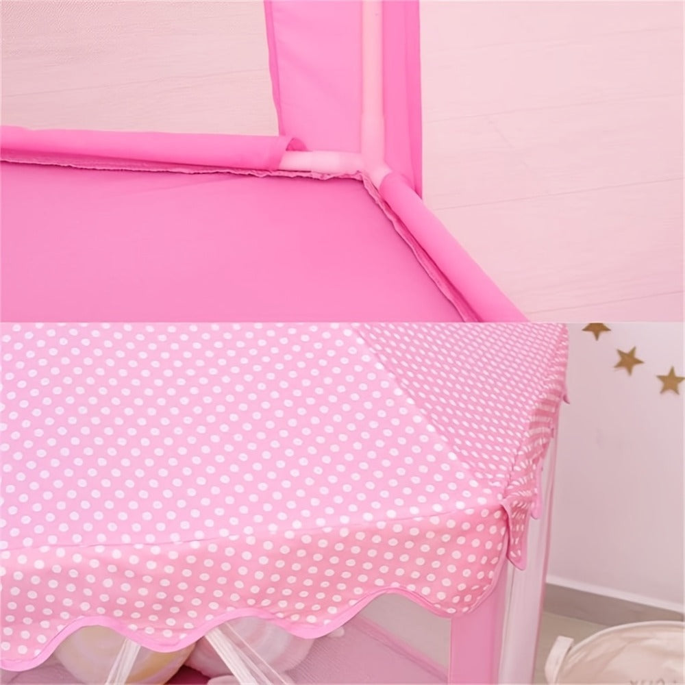 Pink Princess Hexagon Play Tent for Girls Indoor Dream Castle with Gauze with the Listed Color, Size or Set Options for Every