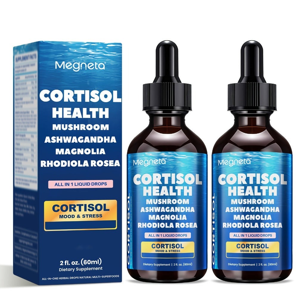 Cortisol Balance Liquid Drops for Stress & Cortisol Belly, KSM-66 Ashwagandha, Magnesium Glycinate & L-Theanine Sublingual Su