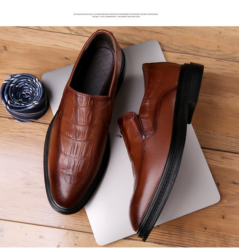 Mens Casual British-style Pointed Leather Shoes